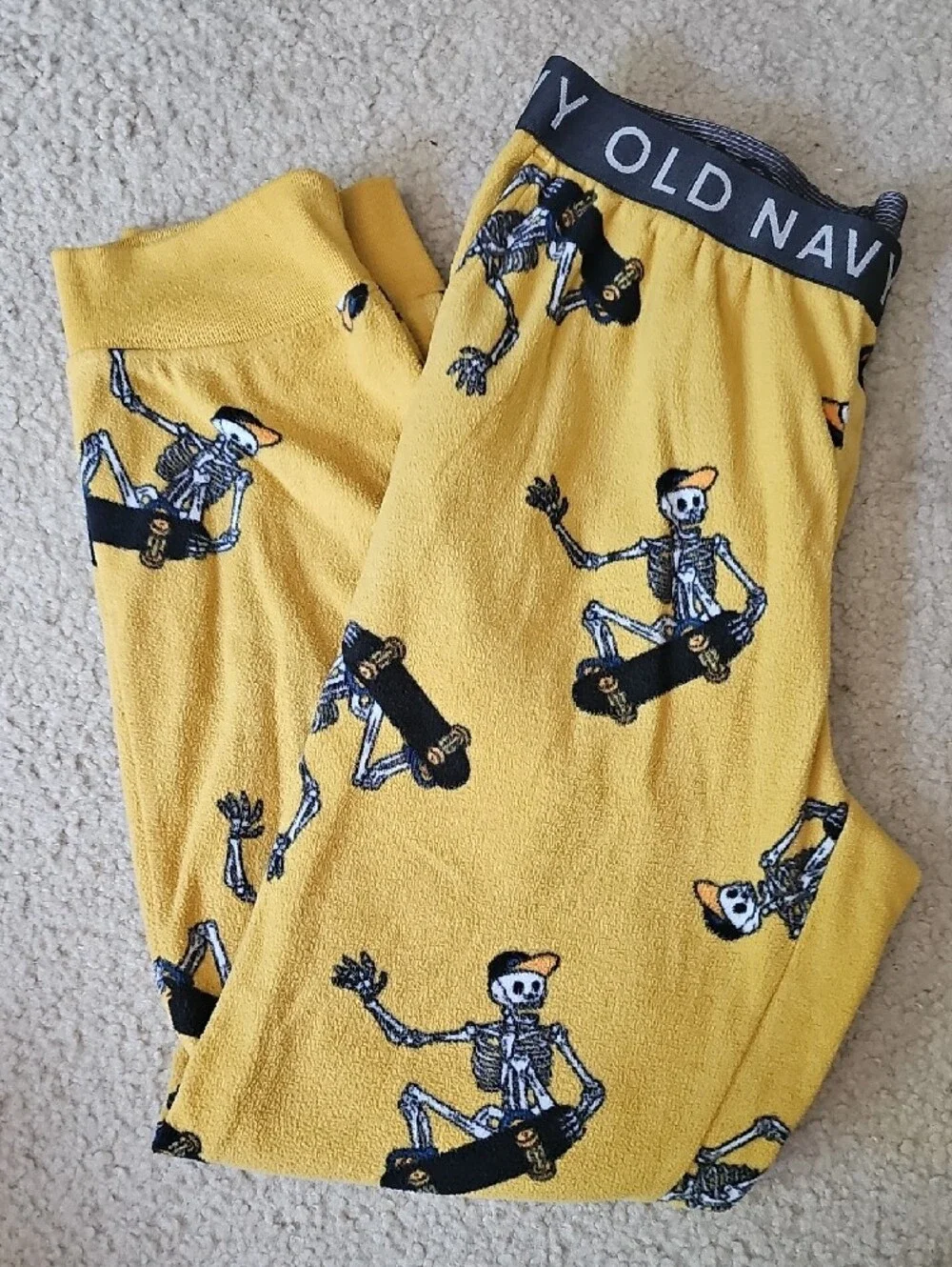 Old Navy Yellow Skateboarding Skeleton Leggings